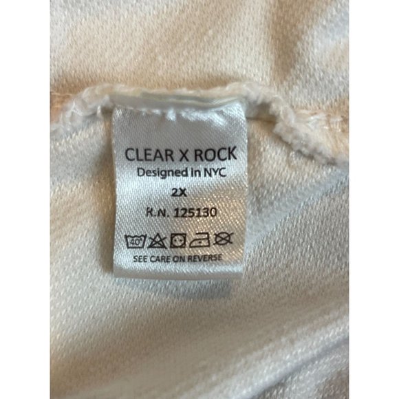 Clear X Rock Womens Jeans Wide Leg Flat Front Mid Rise Cotton White Size 2X - Picture 4 of 10